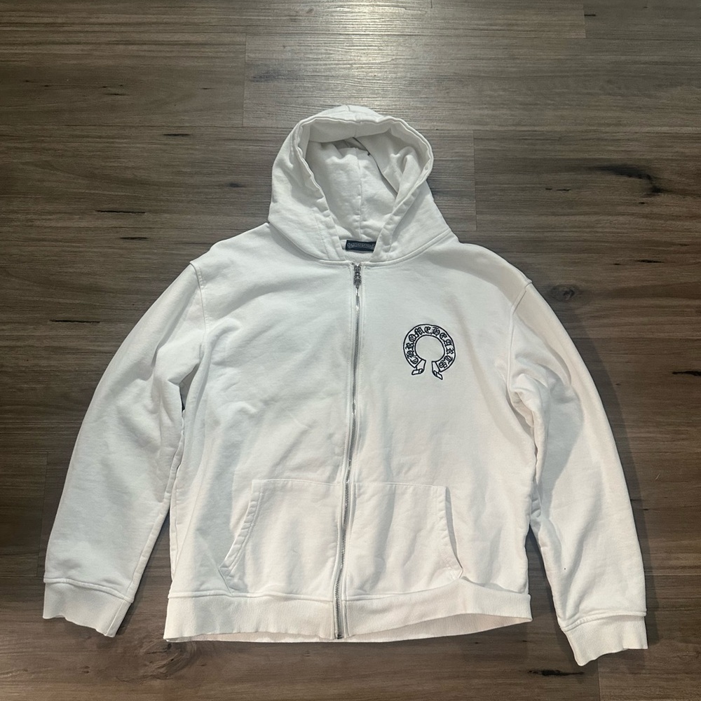 Chrome Hearts Ivory Zipper Hoodie